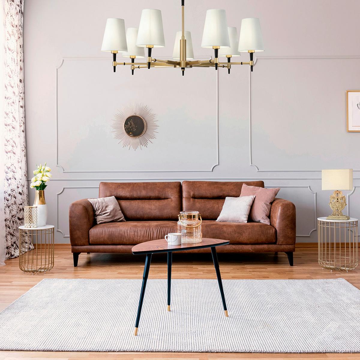 Kronleuchter Zaragoza Messingfarben max. 40 Watt - Messingfarben, Basics, Textil/Metall (88/49/88cm) - MAYTONI