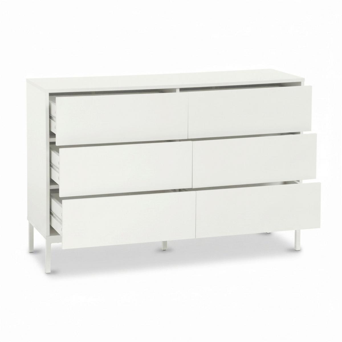 Sideboard Amber Weiß MDF/Eisen - Weiß, MODERN, Holzwerkstoff/Metall (120/80/40cm) - Bessagi Home