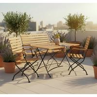 Vrtna Garnitura Lindau, Akacija - antracit/barve akacije, Basics, kovina/les (120/75/80cm) - Gardenson