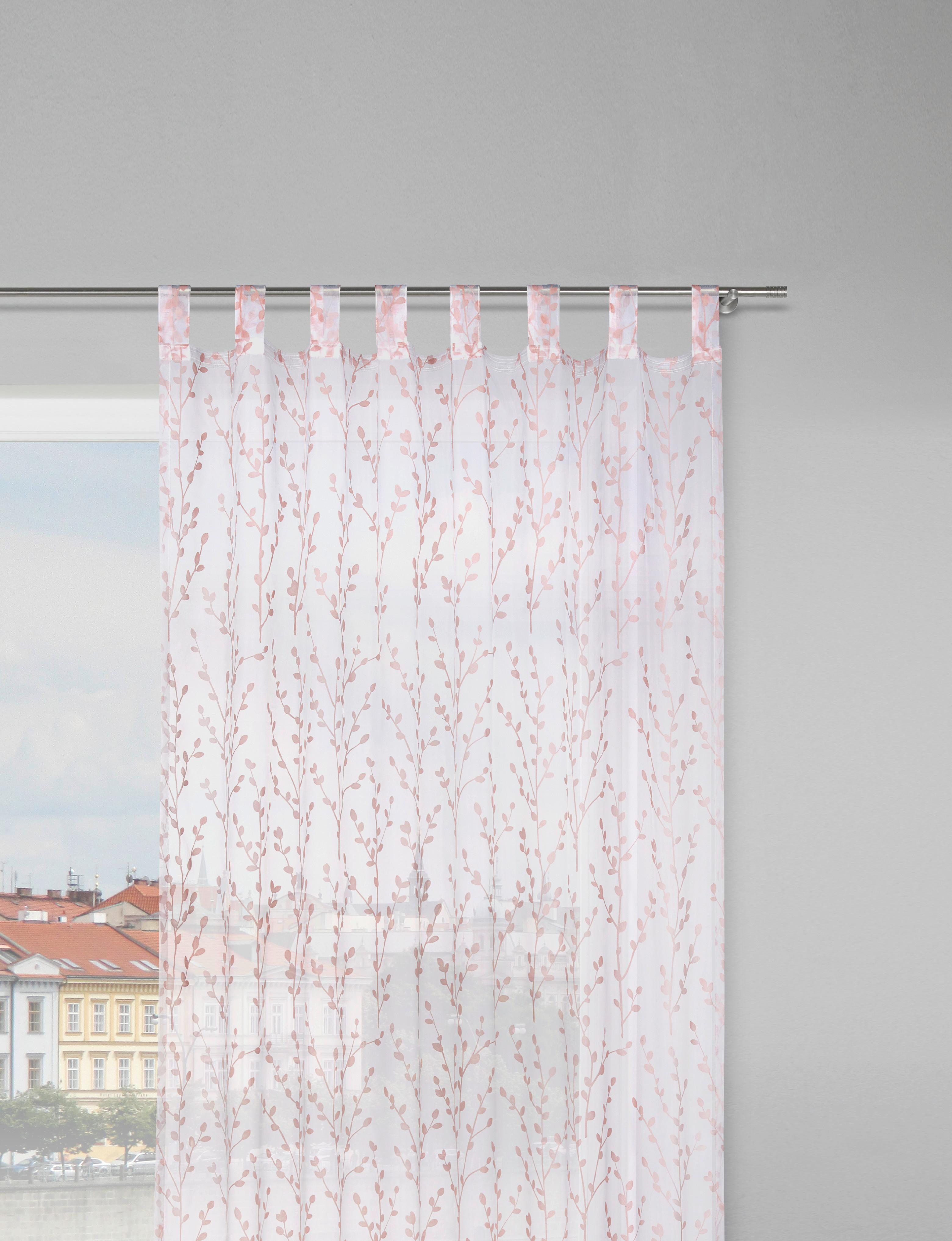 Füles Függöny Christiane 140/250cm - Fáradtrózsaszín, konvencionális, Textil (140/250cm) - Modern Living