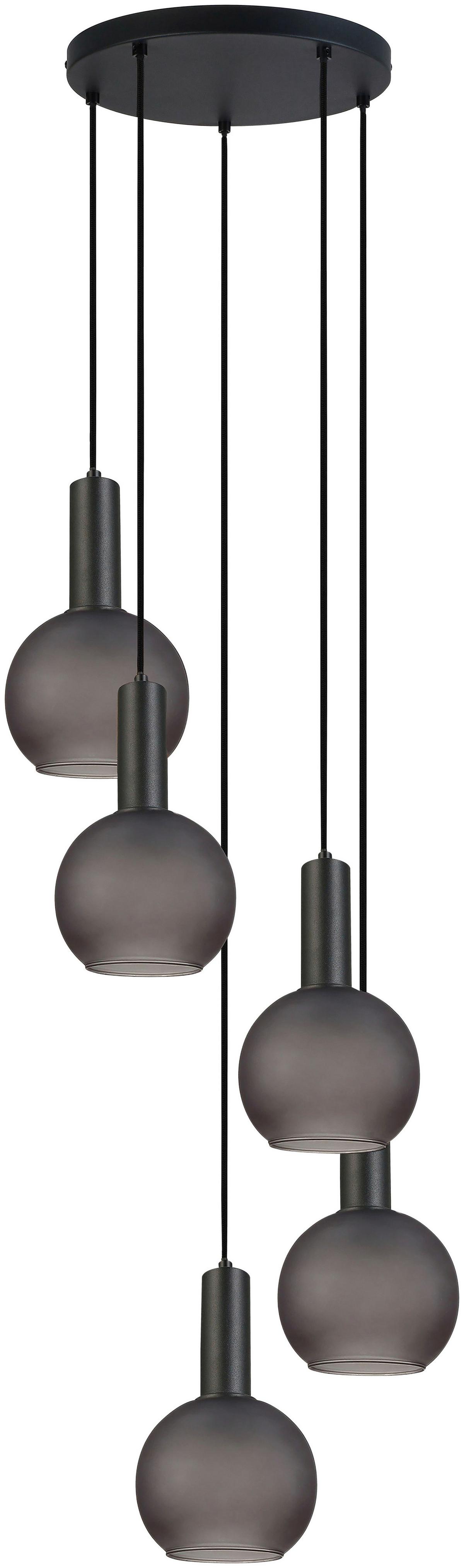 LAMPA WISZĄCA MARCY - czarny/szary, Trend, metal/szkło (42/120cm) - Novel