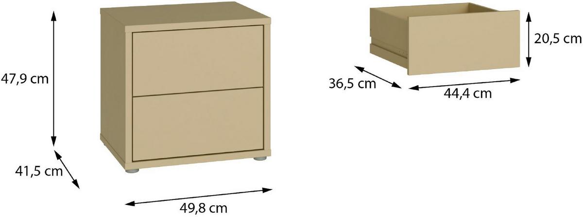 Nočna Omarica Alice, Svetlo Rumena - srebrne barve/svetlo rumena, Trend, umetna masa/leseni material (50/48/42cm) - Carryhome