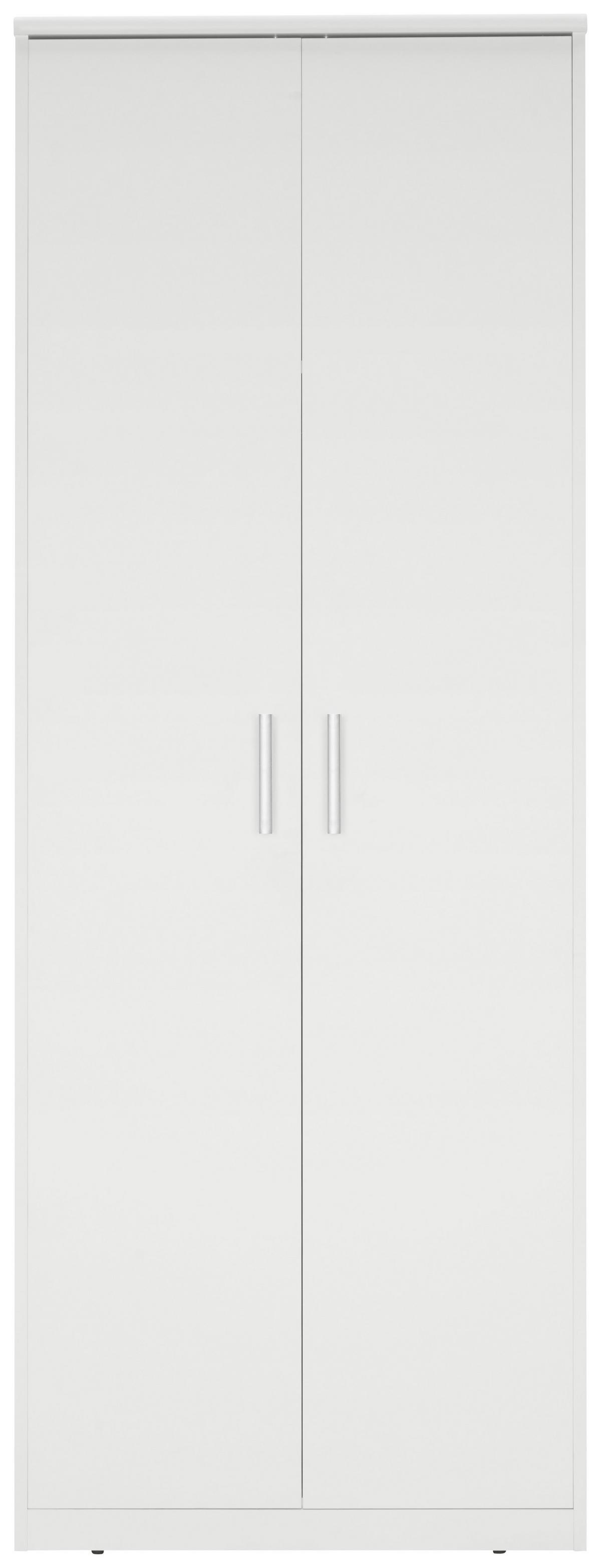 SZAFA NA UBRANIA EASY - kolor srebrny/biały, Basics, materiał drewnopochodny/tworzywo sztuczne (72/194/54cm) - Xora