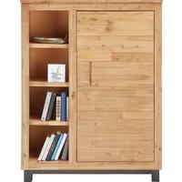 Highboard aus Akazie teilmassiv - Akaziefarben/Grau, Konventionell, Holz (110/140/45cm) - Zandiara