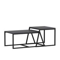 Couchtischset Minimal Couchtisch - Anthrazit/Schwarz, Design, Holzwerkstoff/Metall (75-55/38-45/50-47cm) - Livetastic