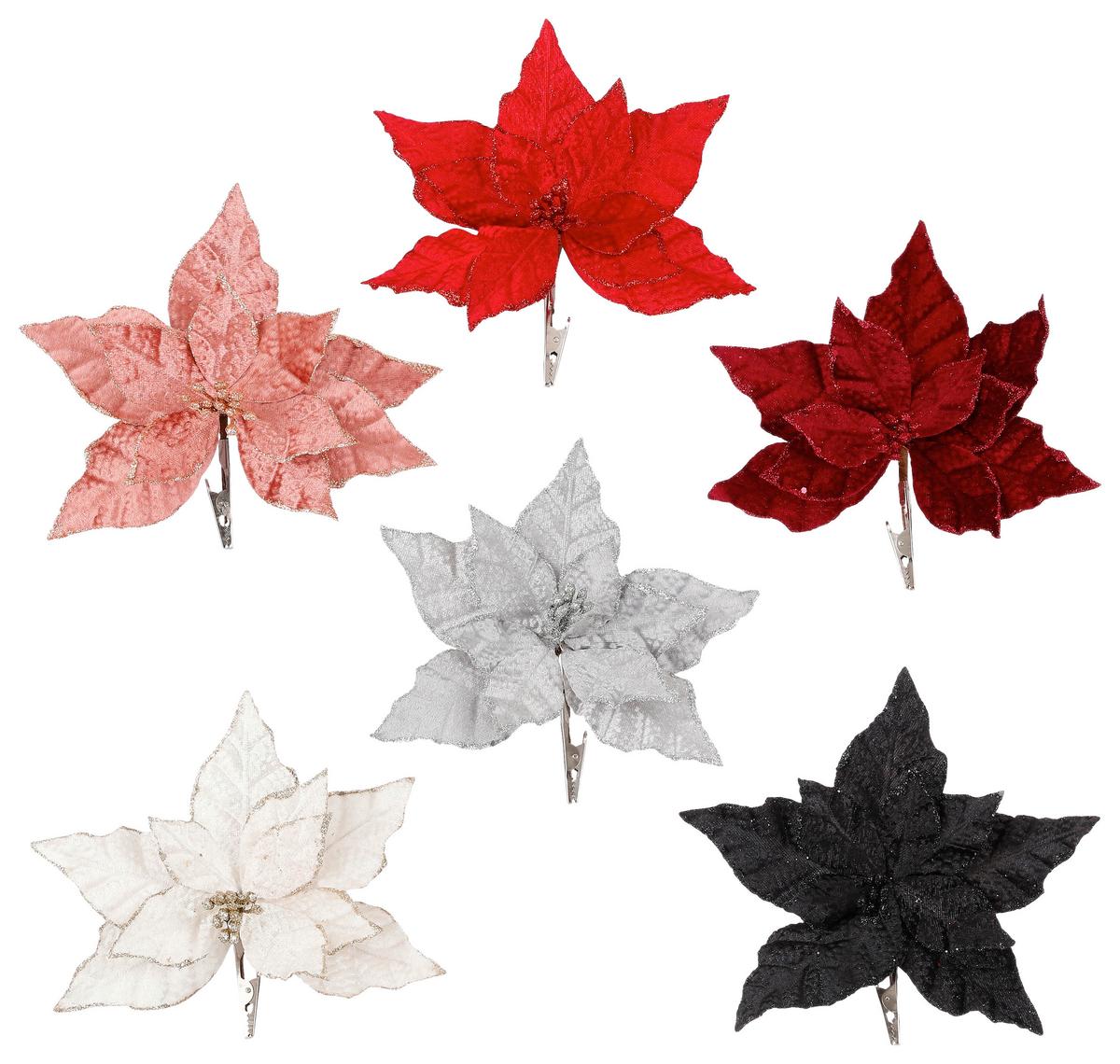 Okrasna Roža Zvezda - roza/rdeča, kovina/umetna masa (28/14cm)