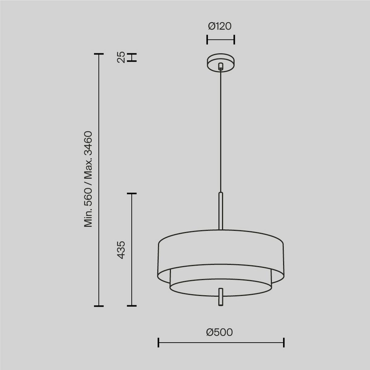 Pendelleuchte Mod613pl-05gr1 - Schwarz, Design, Metall (50/346cm) - MAYTONI
