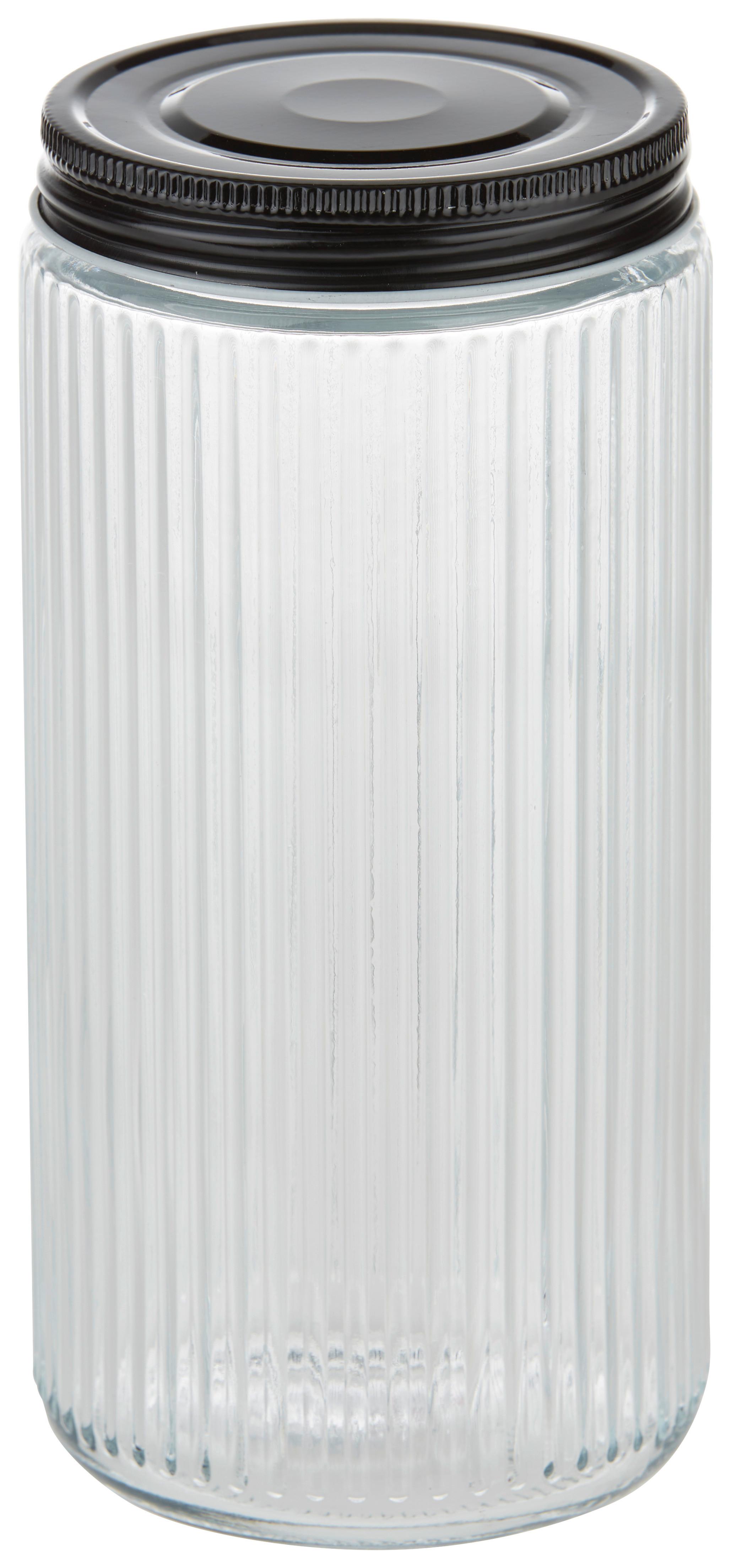 Ételtároló Doboz Jona - fekete/áttetsző, Modern, Üveg/fém (9/19,3cm) - Premium Living
