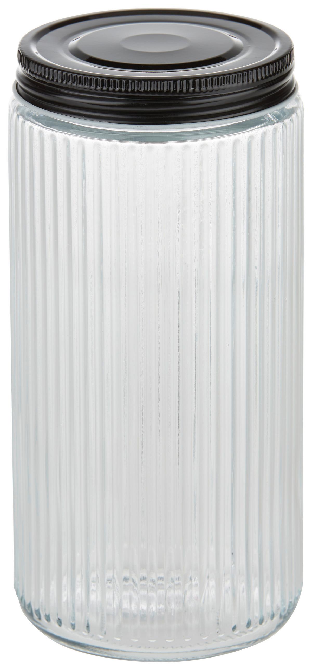 Ételtároló Doboz Jona - fekete/áttetsző, Modern, Üveg/fém (9/19,3cm) - Premium Living