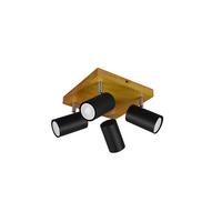 Strahler Spot Maley Schwarz max. 35 Watt - Schwarz, Design, Holz/Metall (22/16/22cm) - Trio Leuchten