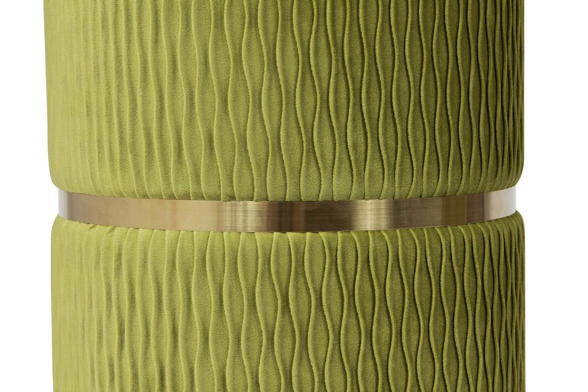 HOCKERSET MILAS 100 - Goldfarben/Grün, Konventionell, Textil/Metall (31,5+36cm) - Kayoom