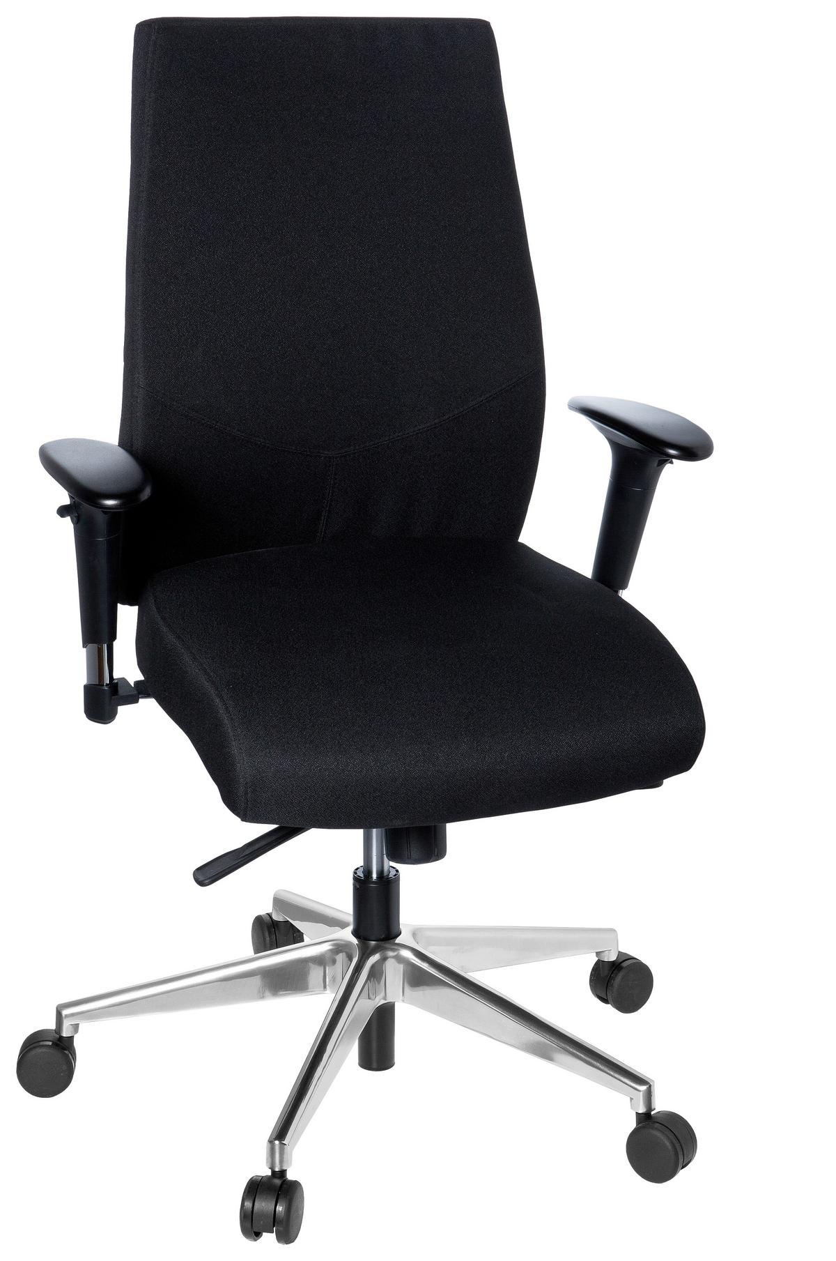 Drehstuhl Pro Tec 250 Schwarz - Schwarz/Alufarben, MODERN, Kunststoff/Textil (57/116/51cm) - MID.YOU