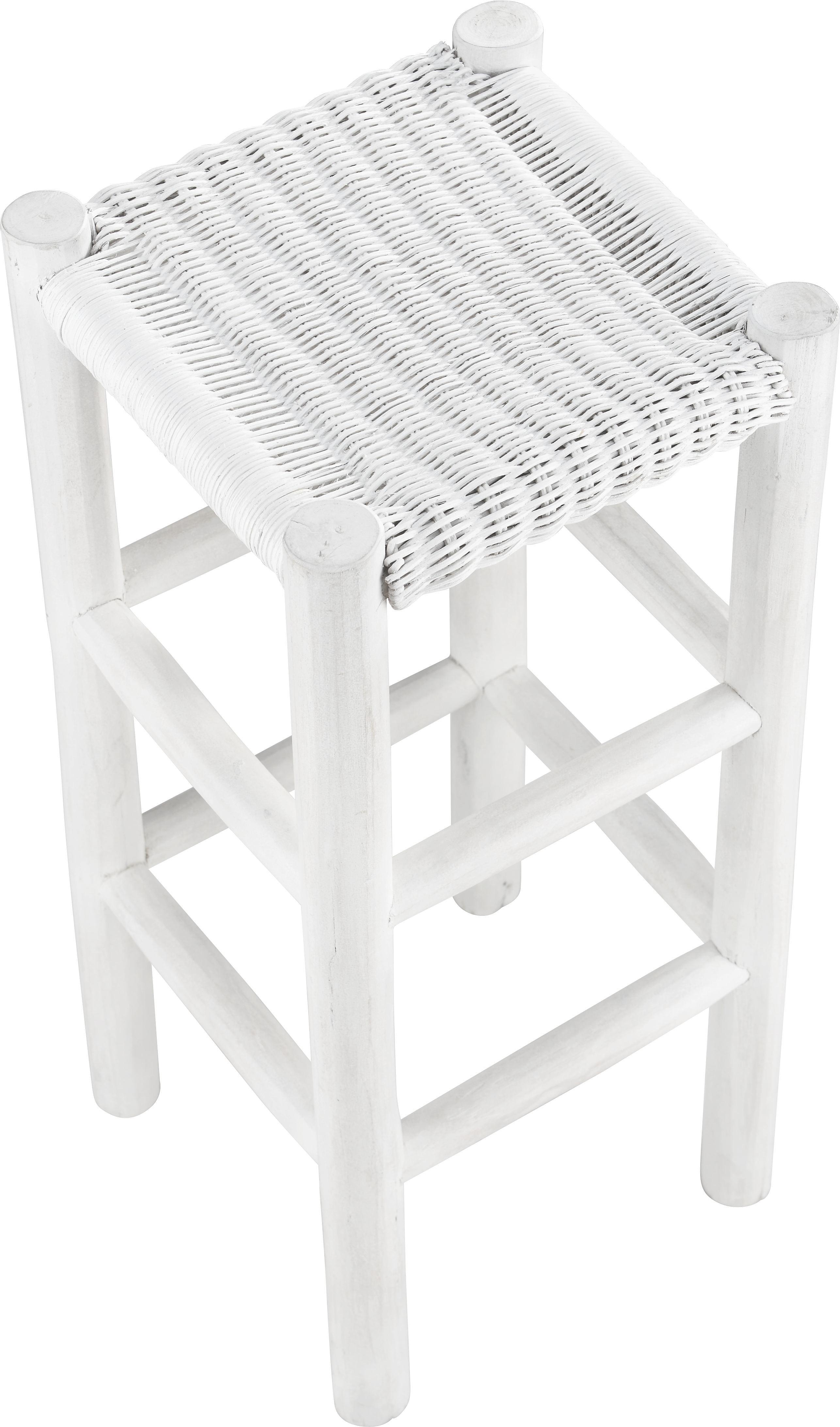 Hocker in Weiß 'Phil' - Weiß, KONVENTIONELL, Holz (35/80/35cm) - Bessagi Home