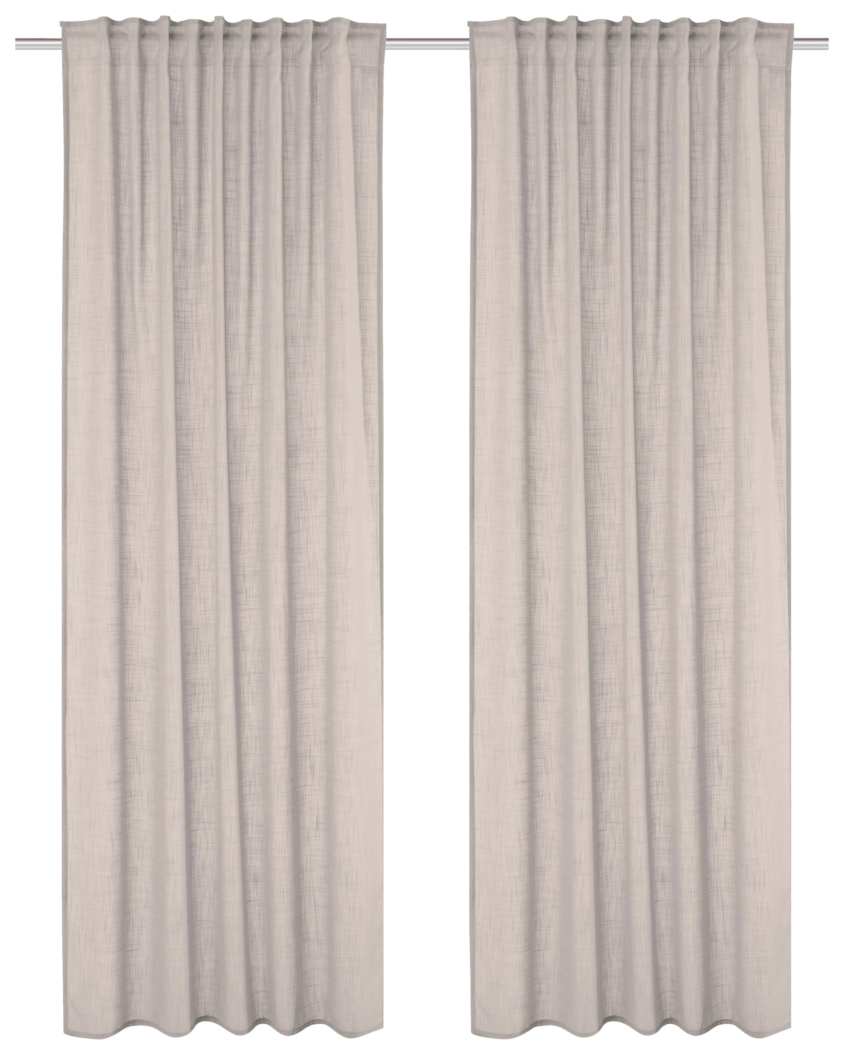 ZASŁONA GOTOWA SOFTY 2 SZT. - taupe, Basics, tkanina (140/160cm)