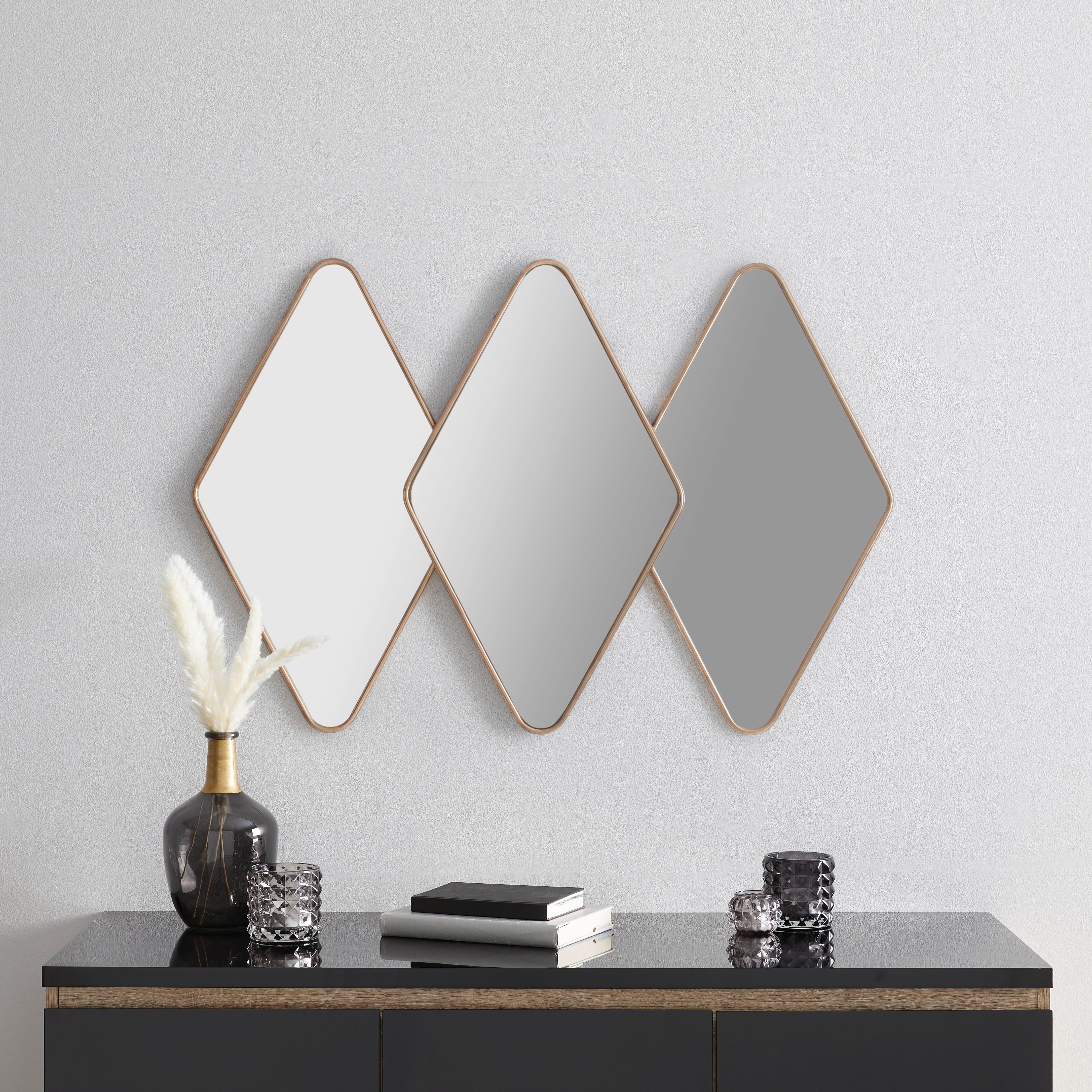 Wandspiegel Angolo Goldfarben Metallrahmen - Goldfarben, ROMANTIK / LANDHAUS, Glas/Kunststoff (125/84/4,5cm) - Premium Living