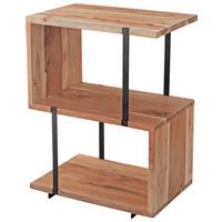 Mizica Beistelltisch - črna/barve akacije, Moderno, kovina/les (45/30/60cm) - MID.YOU