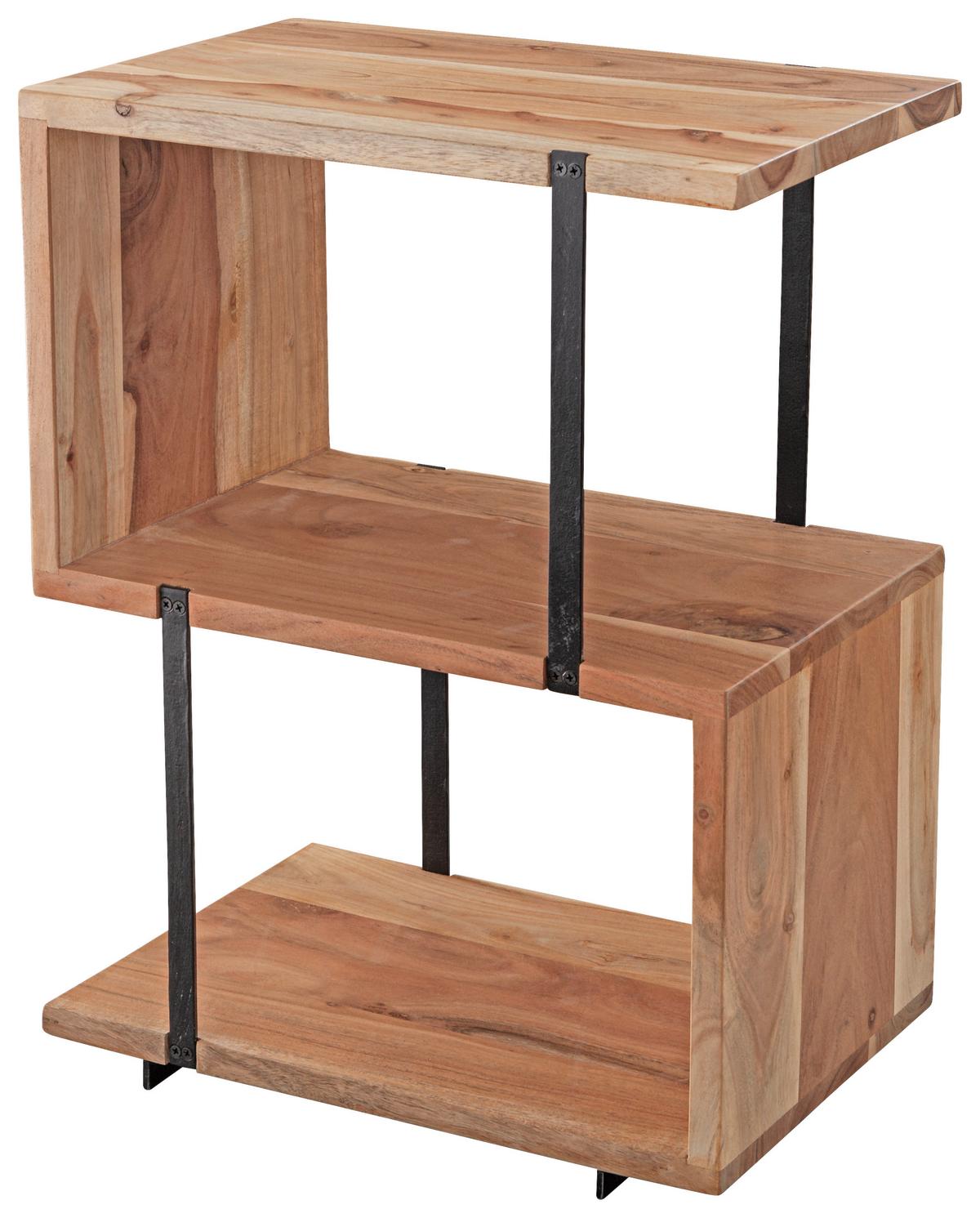 Mizica Beistelltisch - črna/barve akacije, Moderno, kovina/les (45/30/60cm) - MID.YOU