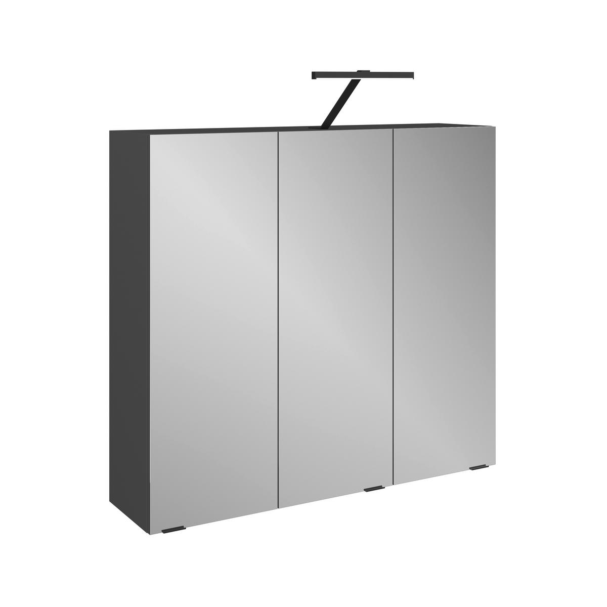Omara Z Ogledalom Cotia Cotll 3 - črna/antracit, Moderno, kovina/steklo (77/73/20,4cm) - James Wood