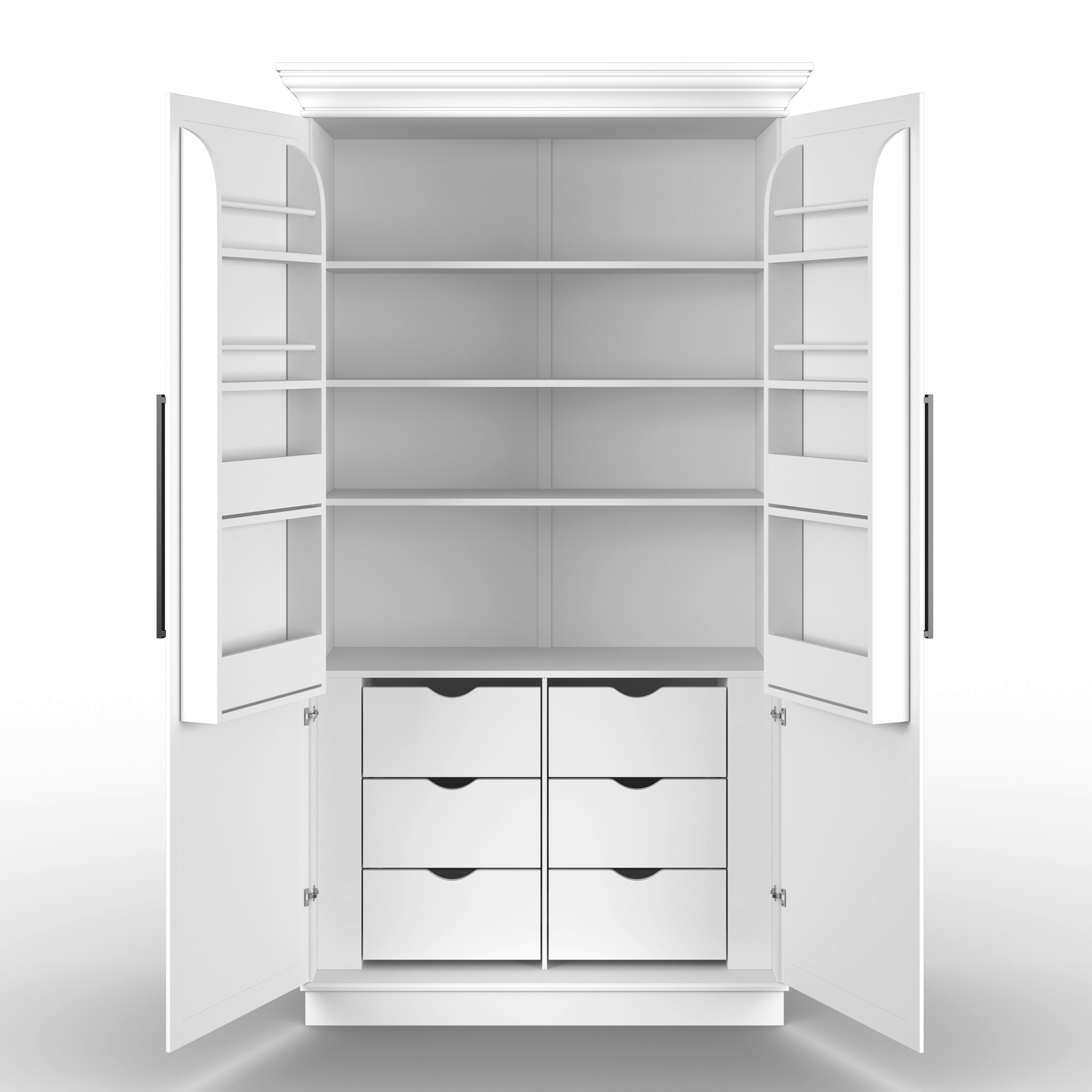 Bife Omara Alvaro, Bela - črna/bela, Moderno, kovina/leseni material (121,5/220/55,5cm) - Bessagi Home