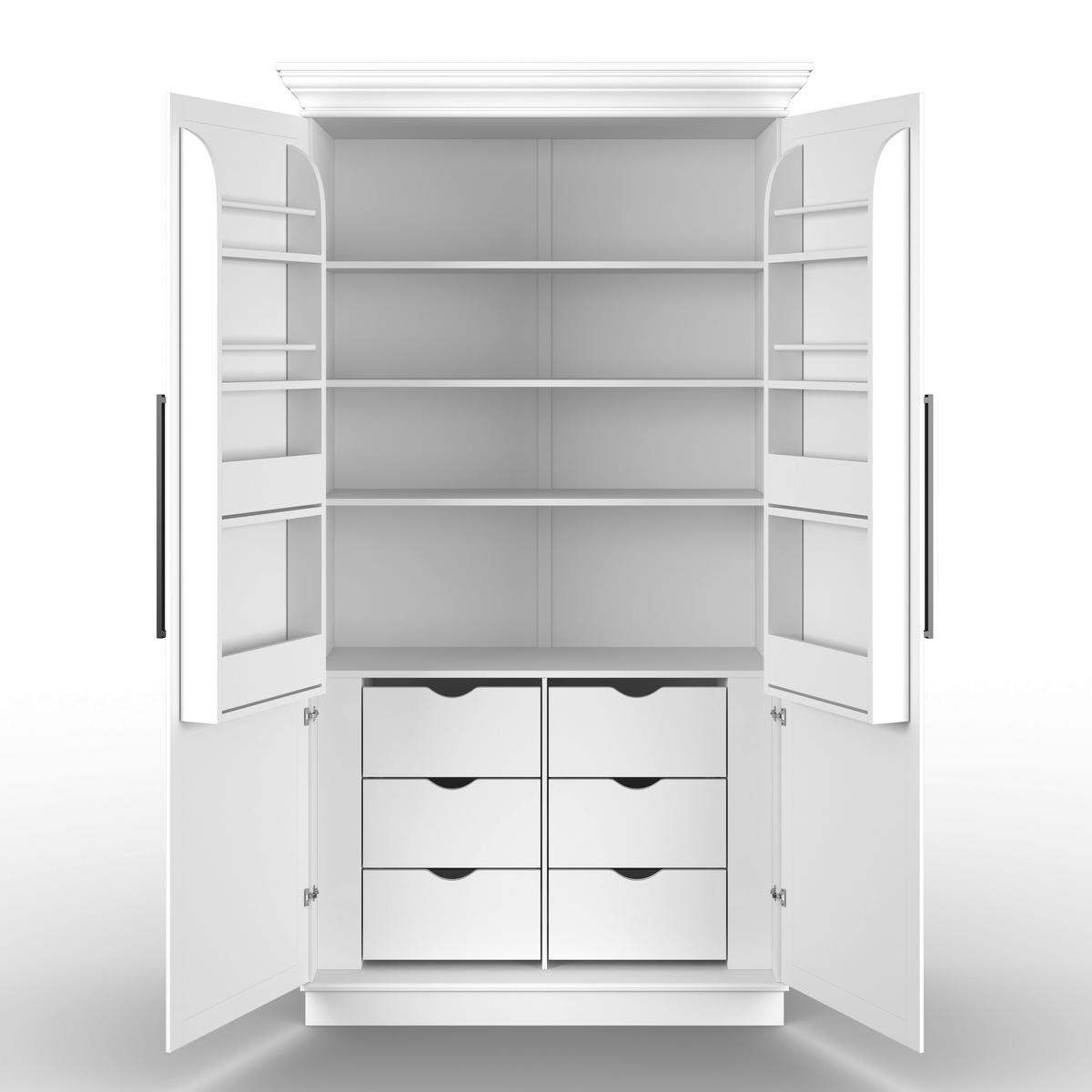 Bufet ALVARO - alb, Modern, material pe bază de lemn (121,5/220/55,5cm) - Bessagi Home
