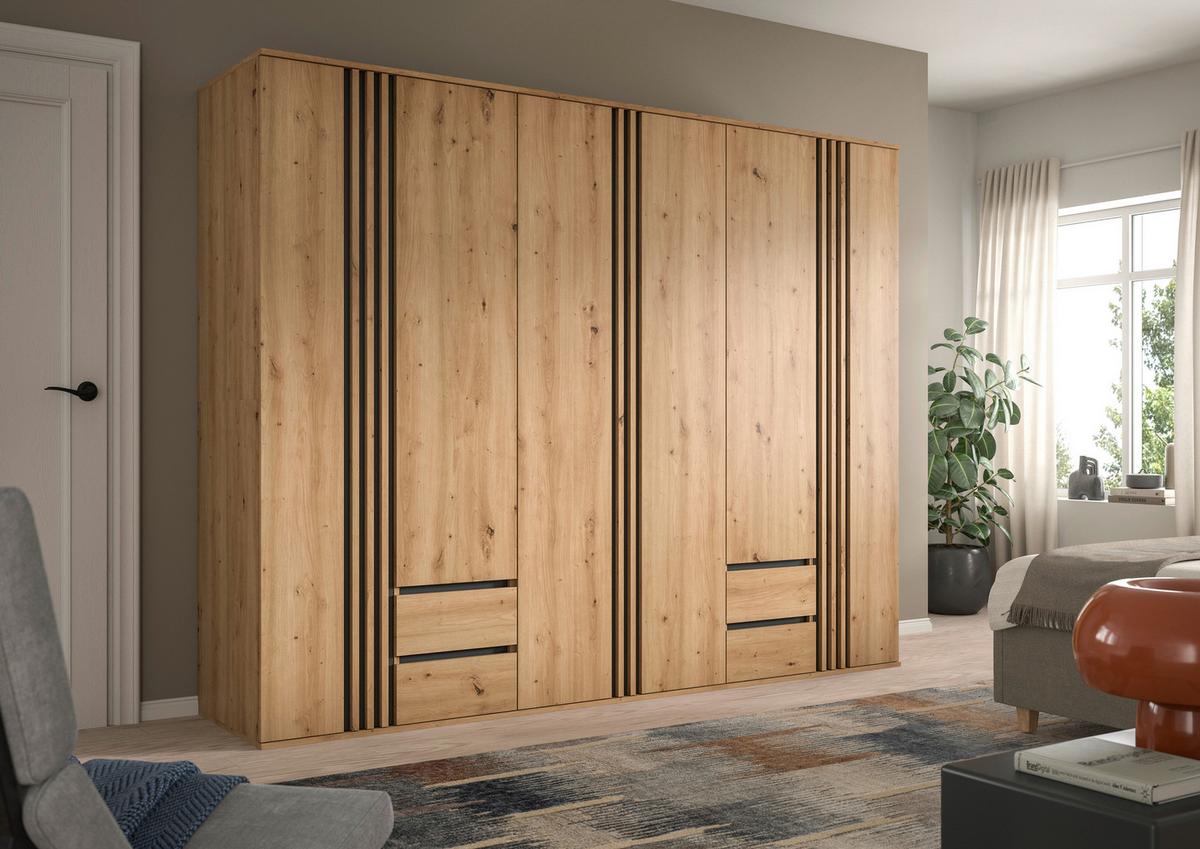 Drehtürenschrank TOFTA Eiche Artisan, Anthrazit - Anthrazit/Eiche Artisan, ROMANTIK / LANDHAUS, Holzwerkstoff (240/192/56cm) - Livetastic