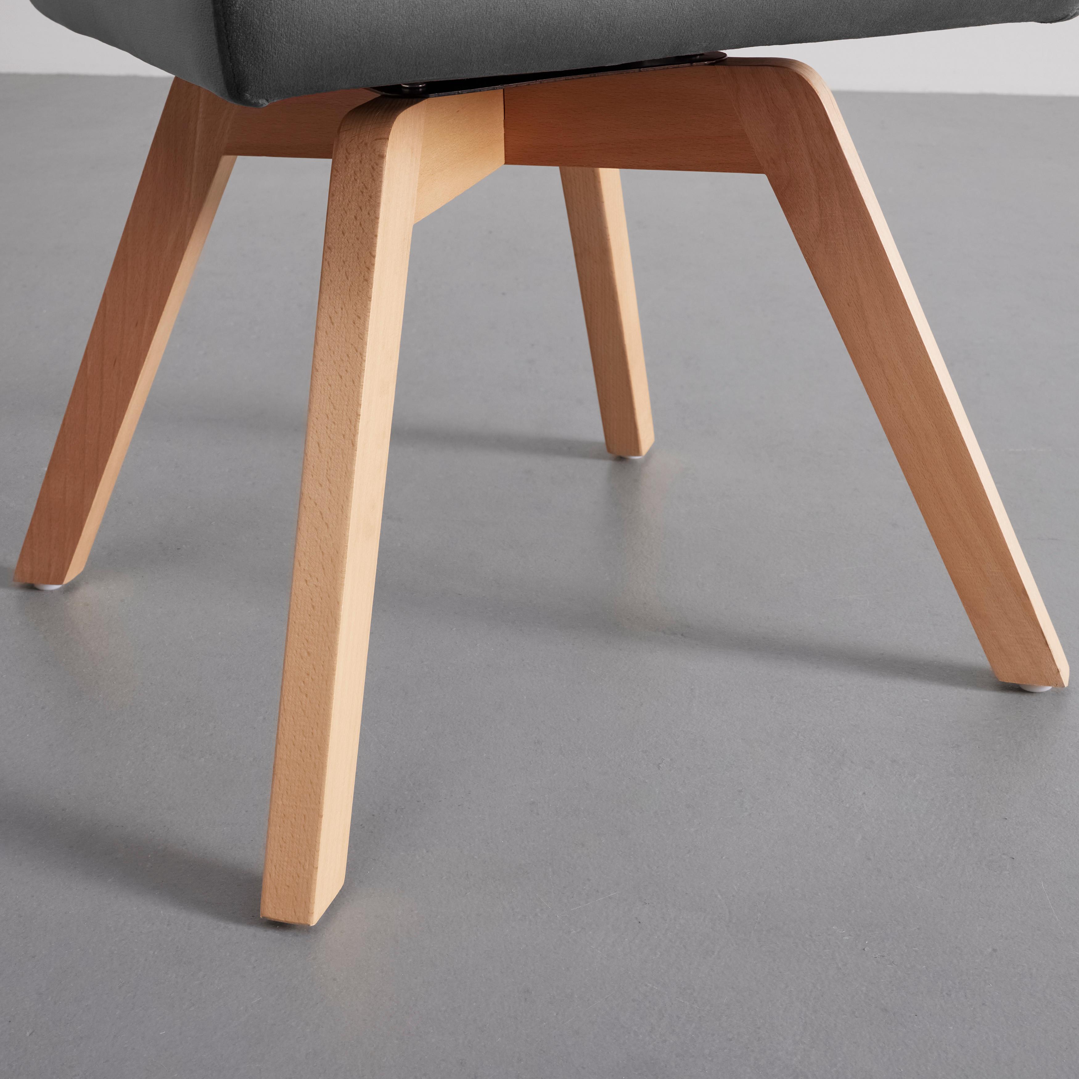 STOL KATRIN - bokfärgad/grå, Modern, trä/textil (45/62/88cm) - Bessagi Home