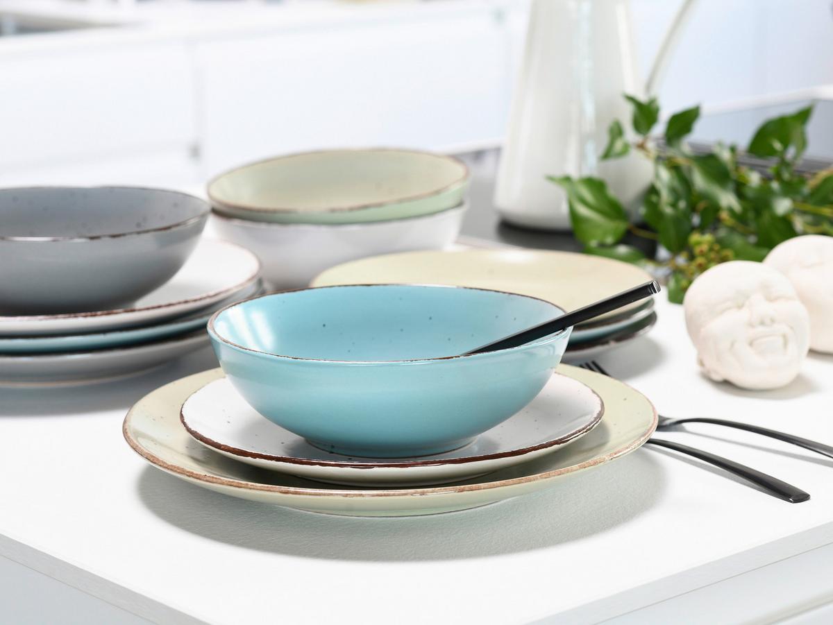 SERWIS OBIADOWO-ŚNIADANIOWY SEGOWIA - różnokolorowy, Konventionell, ceramika - Creatable