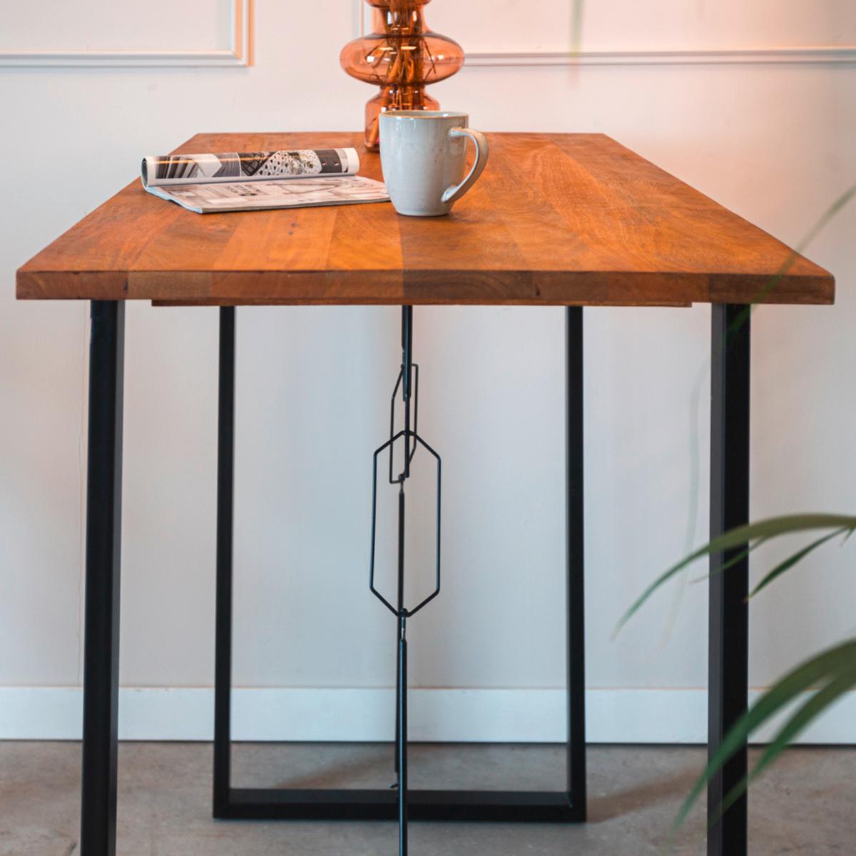 Bartisch INDUSTRIAL in Holz Braun ca.130x70x110cm - Schwarz/Braun, MODERN, Holz/Metall (130/70/110cm) - MID.YOU