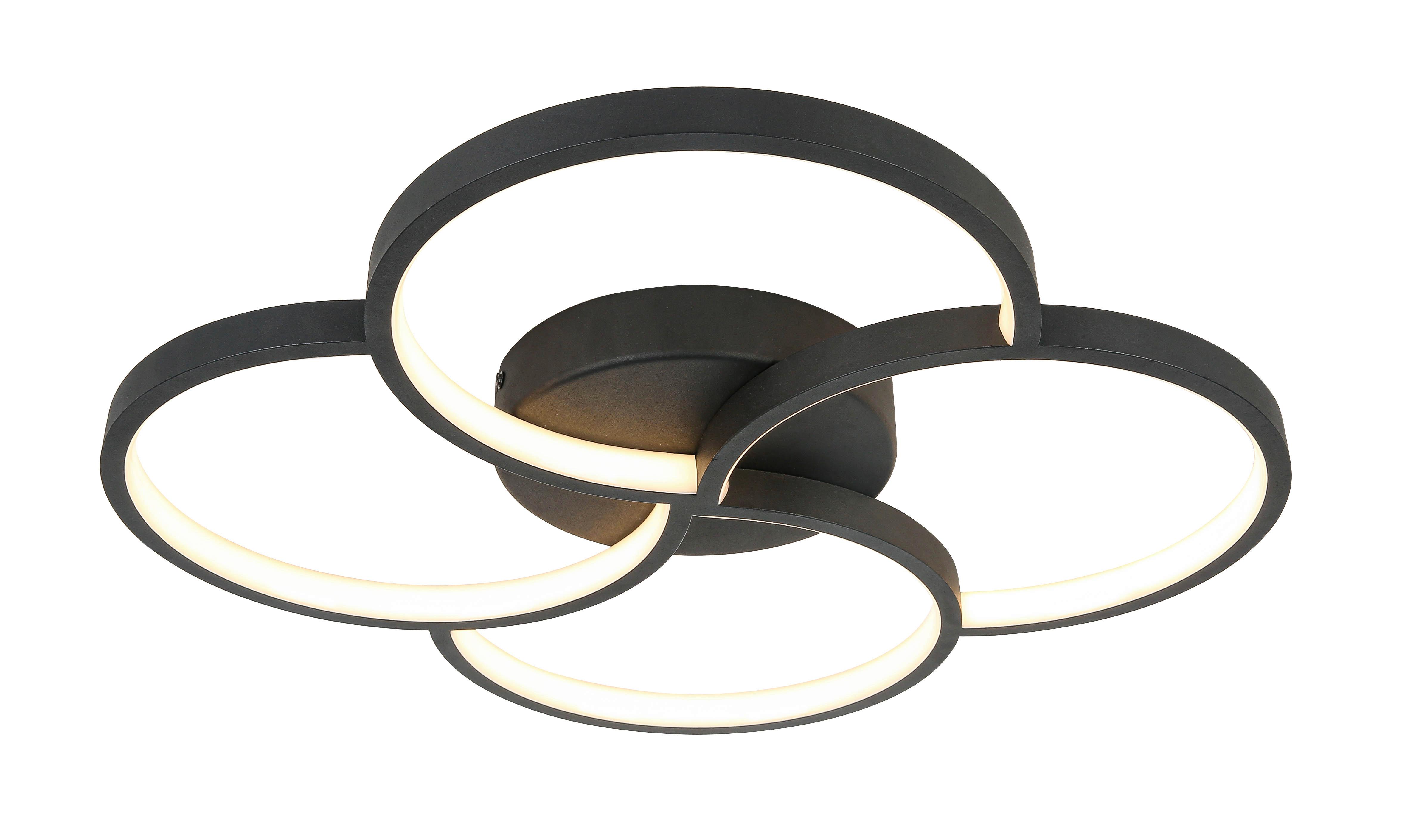 LAMPA SUFITOWA TAINA - czarny/biały, Trend, tworzywo sztuczne/metal (52/5,5cm) - Novel