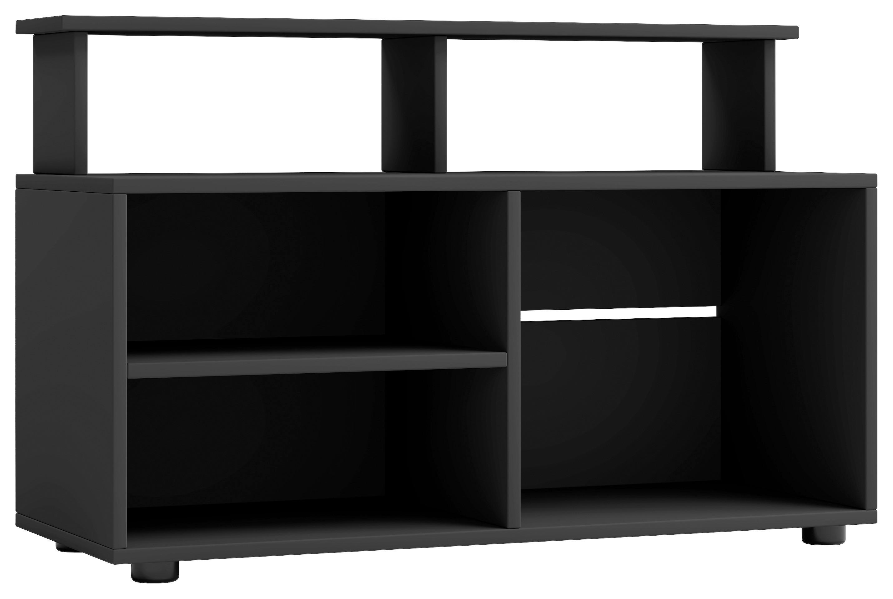 Nizka Omarica Balanisa, Črna - črna, Moderno, umetna masa/leseni material (90/59/36cm) - MID.YOU