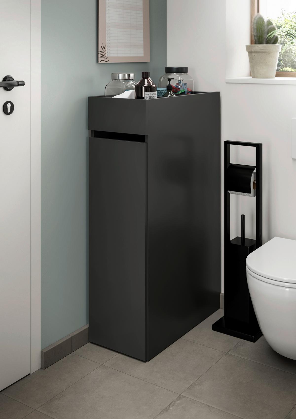 Badezimmerregal Free Anthrazit - Anthrazit, Basics, Holzwerkstoff/Kunststoff (29/101/60cm) - MID.YOU