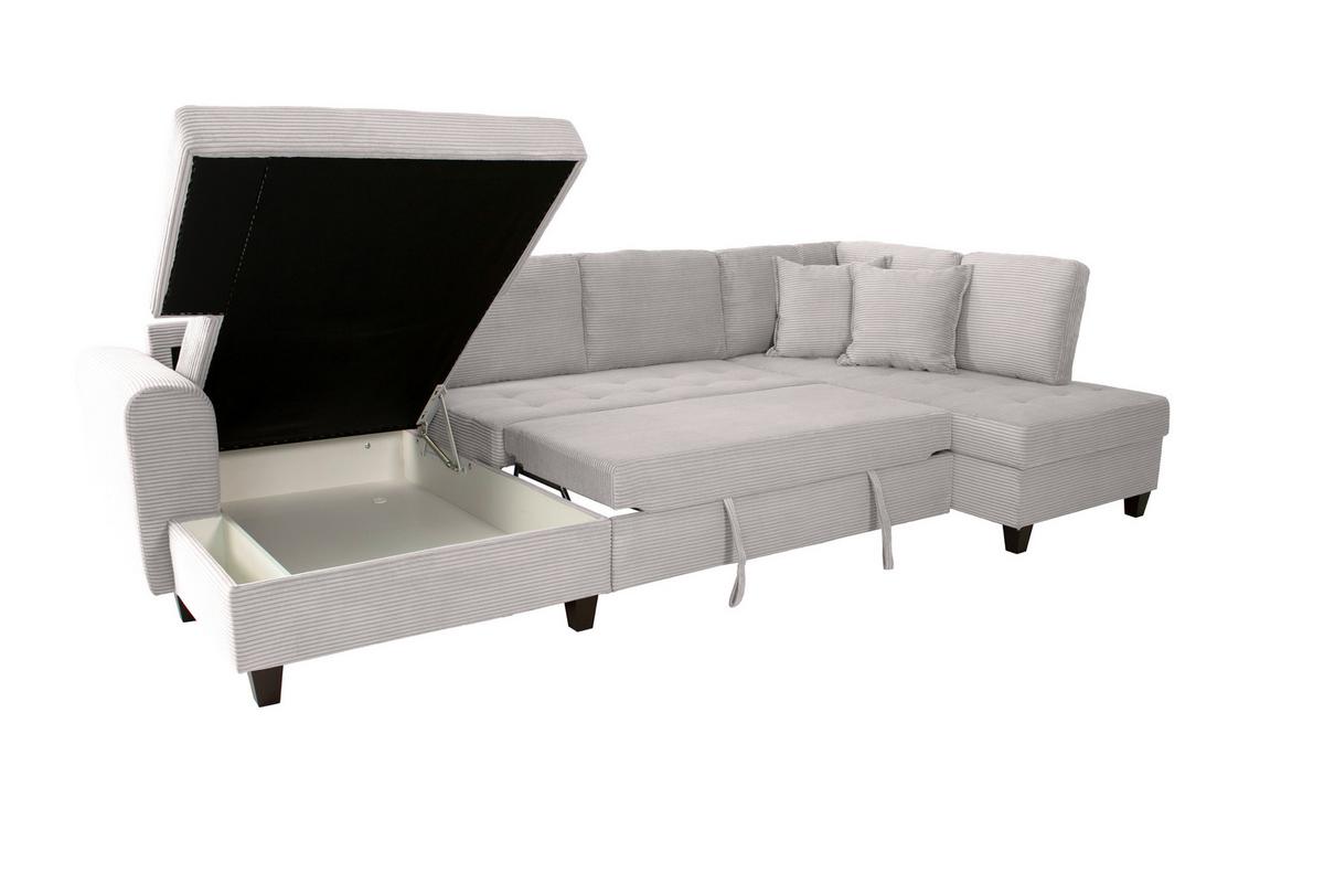 Kutna Garnitura Moritz - svijetlo siva, Trend, tekstil (155/324/178cm) - Modern Living