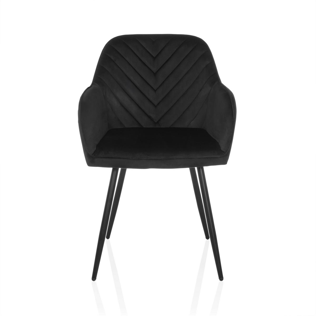 Naslanjač Charvelle, Črna - črna, Moderno, kovina/tekstil (55/86/58cm) - MID.YOU