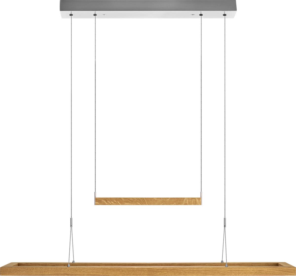 LAMPA WISZĄCA LED 14280UD  AMALIA - kolor dębowy/kolor srebrny, Natur, metal/drewno (122/19,5/95-160cm)