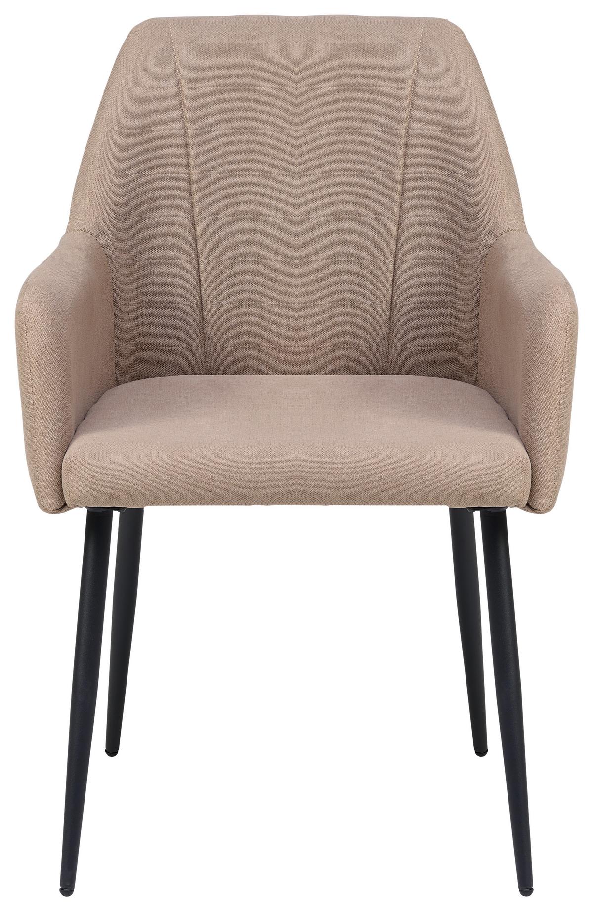 KRZESŁO Z PODŁOKIETNIKAMI ADELINA - czarny/cappuccino, Lifestyle, metal/tkanina (56/87/60cm) - MID.YOU