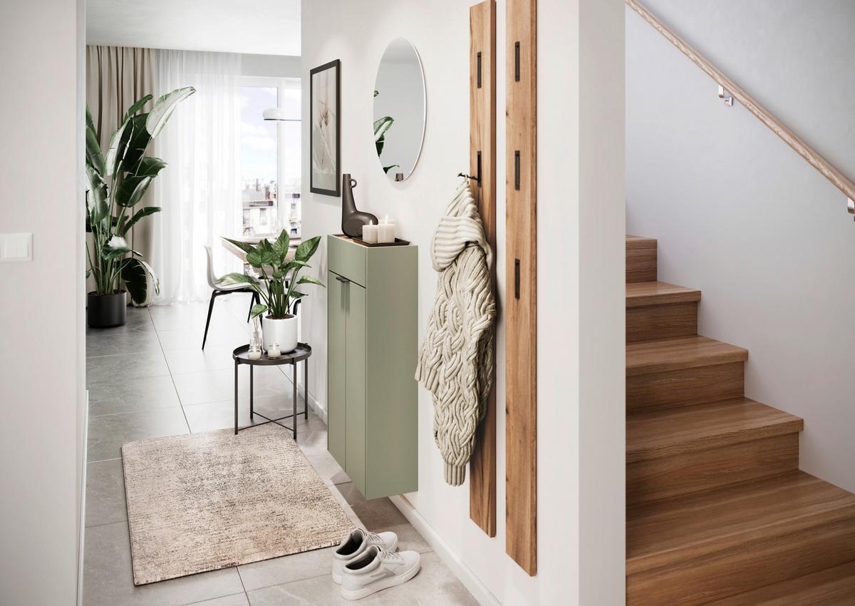 Cipősszekrény Ameca - tölgyfa színű/fekete, Design, faalapú anyag/fém (56/97/22cm)