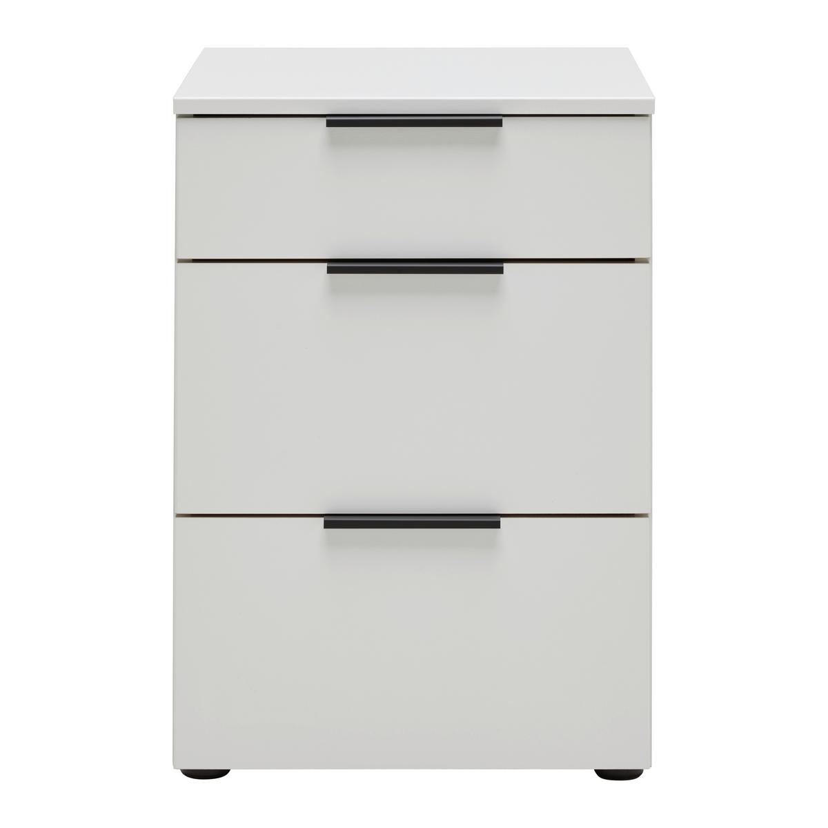 Nachtkästchen Level 36 Black A Weiß - Schwarz/Weiß, KONVENTIONELL, Holzwerkstoff/Kunststoff (41/61/41cm) - Premium Living