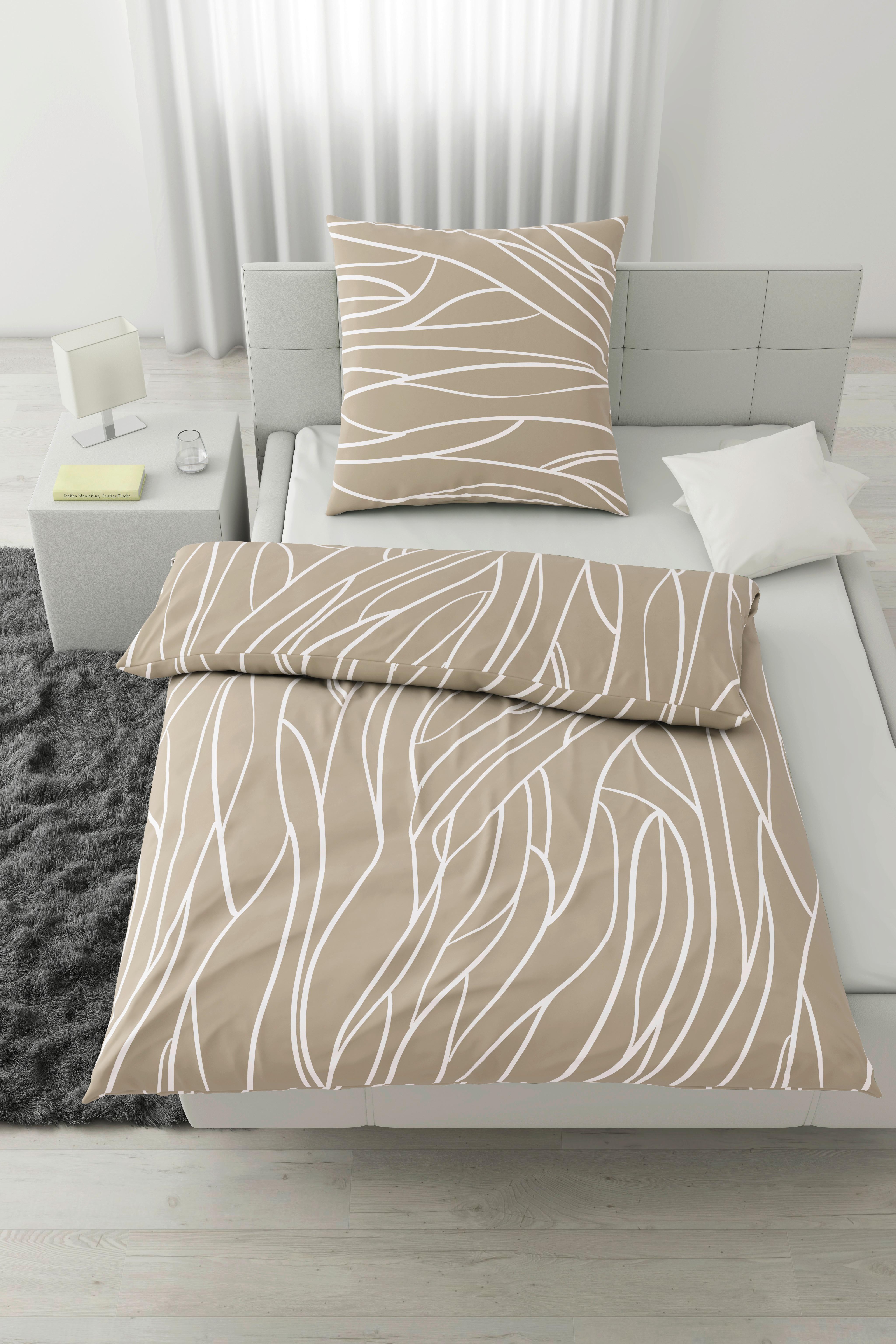 Bettwäsche Juliane XL Hellbraun ca. 155x220cm - Hellbraun, KONVENTIONELL, Textil (155/220cm) - Mömax