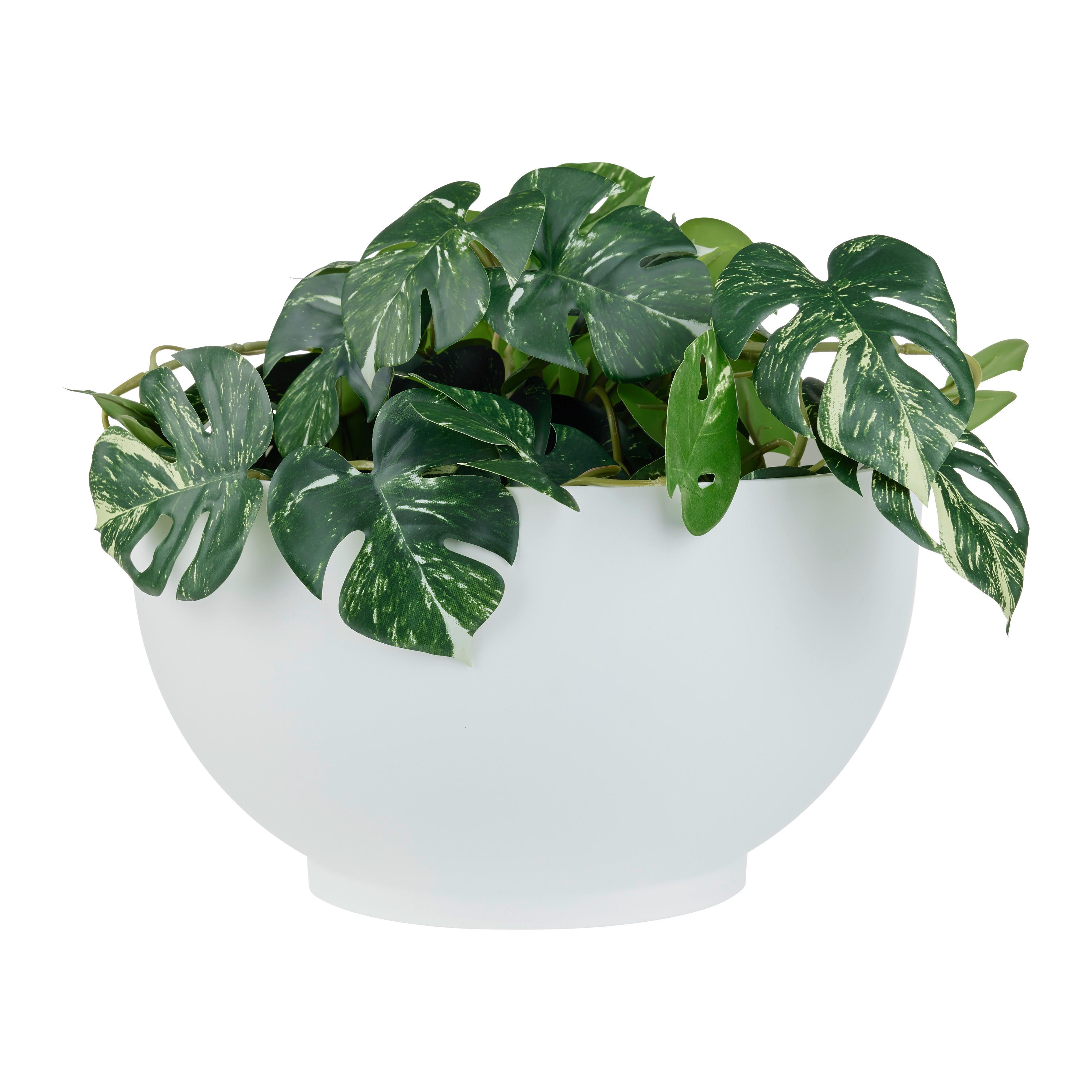 Übertopf Siena Weiß Ø ca. 39cm - Weiß, KONVENTIONELL, Kunststoff (39,0/21,6/39,0cm) - Mömax