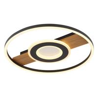 LED-DECKENLEUCHTE 67323-24 - Klar/Dunkelbraun, Natur, Kunststoff/Metall (40,5/5,5cm) - Globo