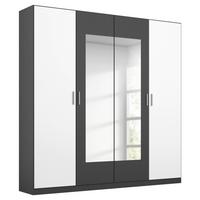 Drehtürenschrank "Borneo" , weiß,grau - Alufarben/Weiß, Basics, Holzwerkstoff/Kunststoff (181/210/54cm) - Rauch Möbel