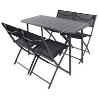 Gartenmöbel-Set Suumila - Schwarz, Modern, Kunststoff/Textil - Ambia Garden