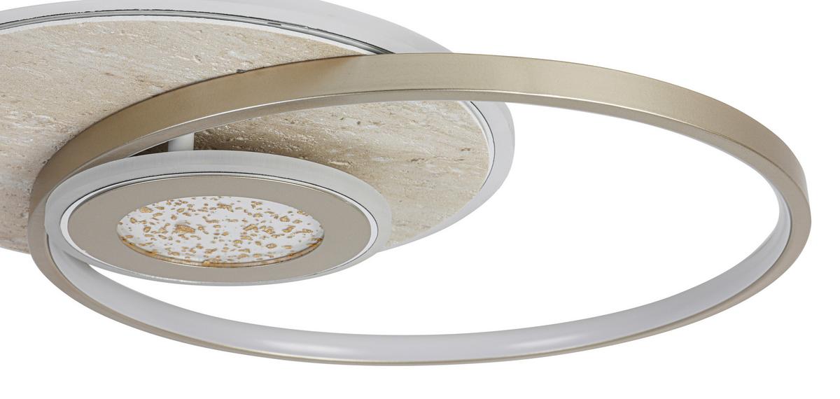 LAMPA SUFITOWA LED TRAVARA *SBN* - kolor piaskowy/szampanowy, Design, kamień/tworzywo sztuczne (54,5/43/8cm) - Novel