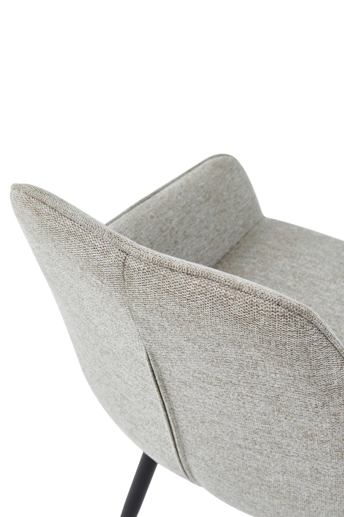 ARMLEHNSTUHL-SET VERONA I S 2ER-SET - Beige/Schwarz, MODERN, Textil/Metall (53/85/62cm) - MID.YOU