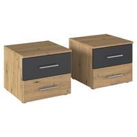 Set Noćnih Ormarića Foster - siva/hrast Artisan, Konvencionalno, drvni materijal/plastika (40/36/40cm) - Modern Living