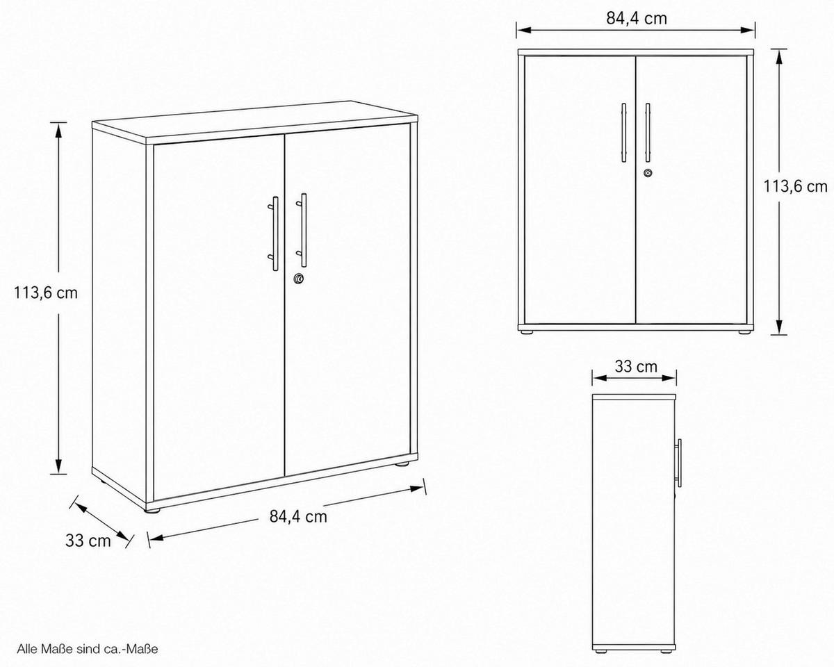 AKTENSCHRANK OFFICE EDITION - Eichefarben/Anthrazit, LIFESTYLE, Holzwerkstoff (84,4/113,6/33cm) - MID.YOU