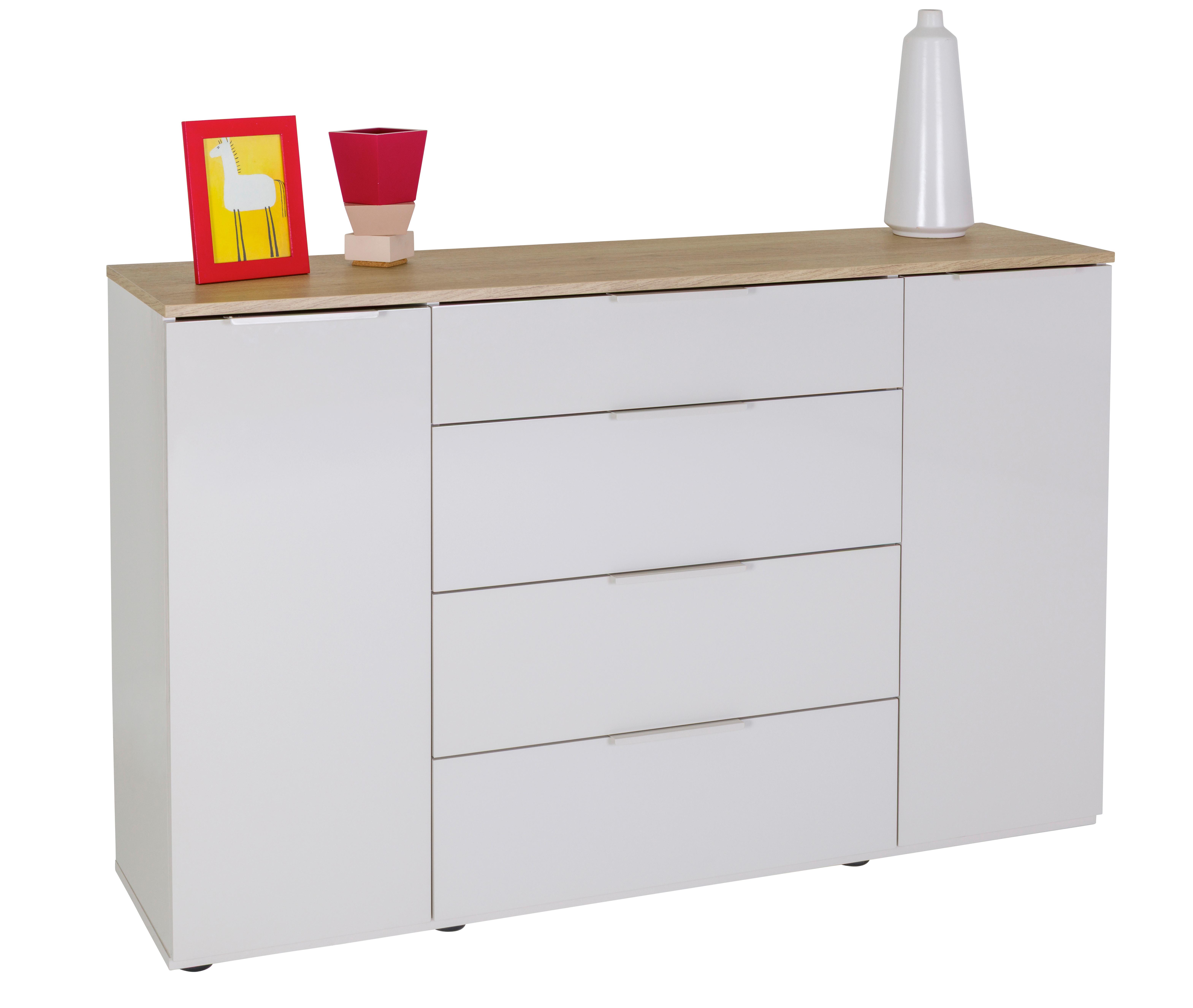 Sideboard Macchiato Eichefarben/Kaschmir - Kaschmir/Eichefarben, MODERN, Holzwerkstoff/Metall (137,4/88,5/35,5cm) - Mömax