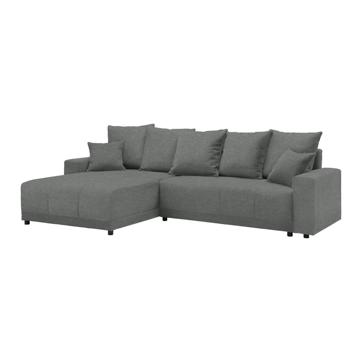 Ecksofa Alatri Graphitfarben - Graphitfarben/Schwarz, Modern, Kunststoff/Textil (289/90/176cm) - Based