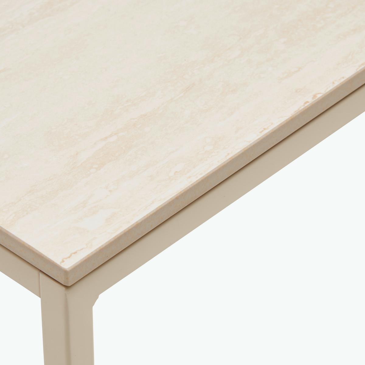 STOLIK KAWOWY VRONI - kremowy, Design, metal/ceramika (100/60/43cm) - Carryhome