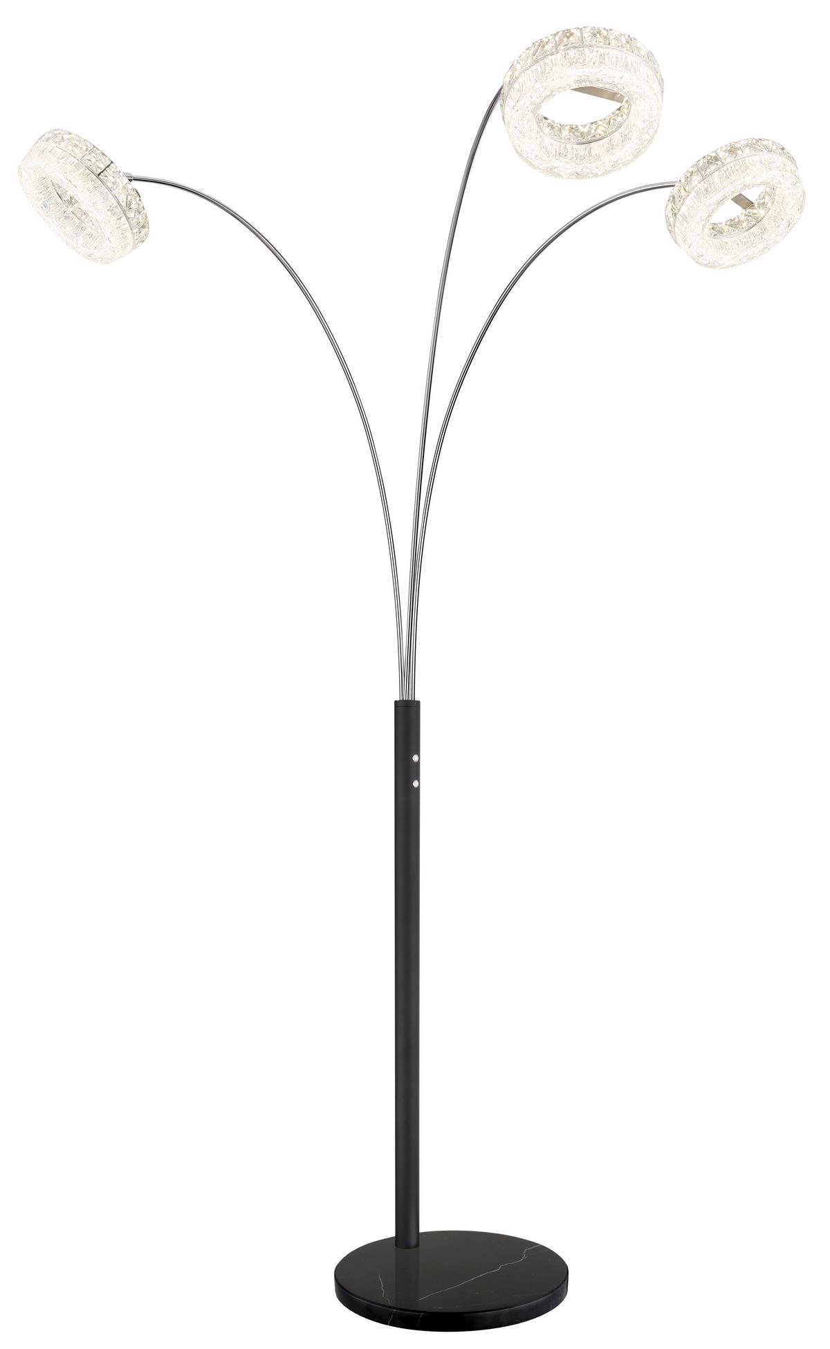 Led Podna Svjetiljka Laurel - prozirno/crna, Design, staklo/metal (82,5/102/190cm) - Globo